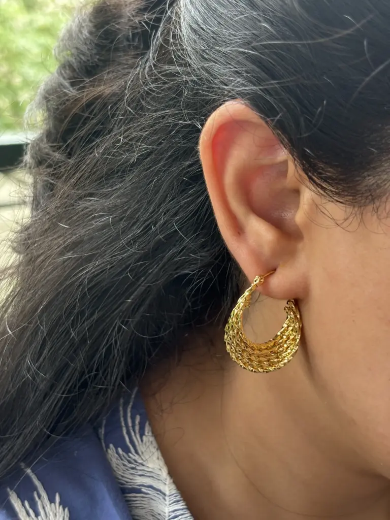 Golden Weave Hoops