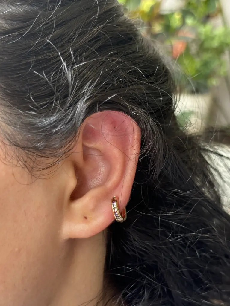 Rainbow crystal huggies